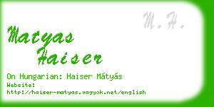 matyas haiser business card